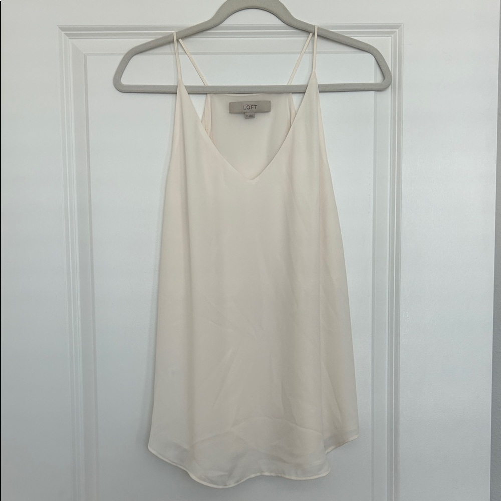 LOFT Cream V-Neck Spaghetti Strap Camisole